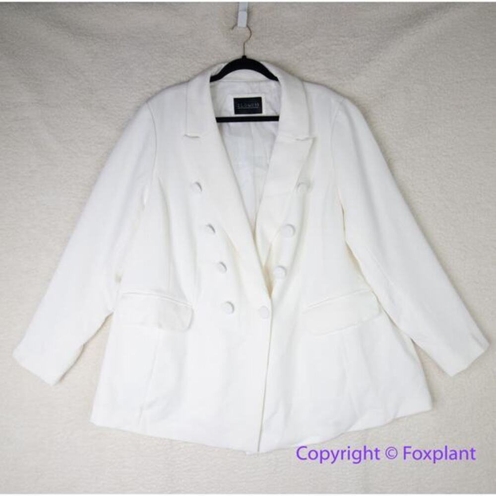 New! Eloquii white/ivory double breasted blazer, women plus size‎ 24